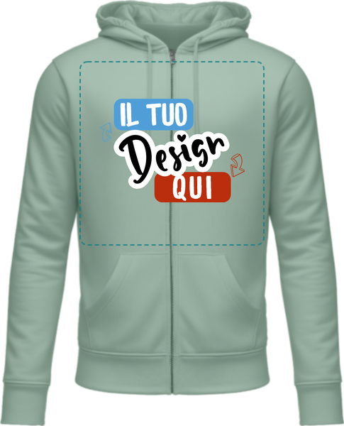 Felpa con Cappuccio B&C con Zip