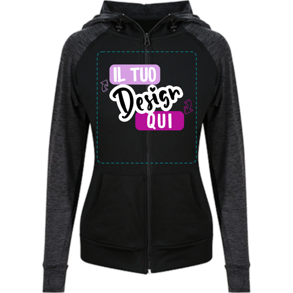 Felpa Donna con Zip a Contrasto Moderna