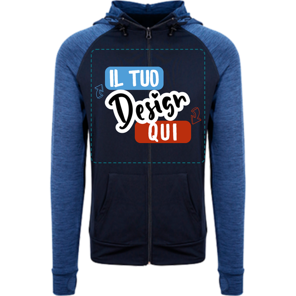 Felpa Uomo con Zip a Contrasto Moderna