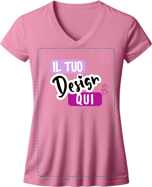 T-shirt Donna Gildan Soft-Style con Scollo a V